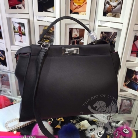 Fendi Peekaboo Satchel 33cm Black