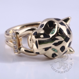 CARTIER Ring Panthere De Cartier emeralds 5D