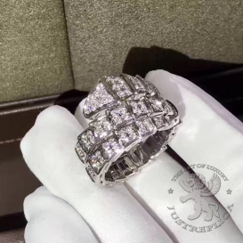 Bulgari Ring Serpenti two-coil pave Diamonds