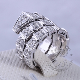 Bulgari Ring Serpenti two-coil pave Diamonds