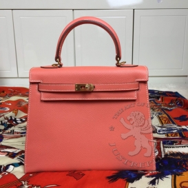 Hermes Kelly Epsom 25cm Flamingo