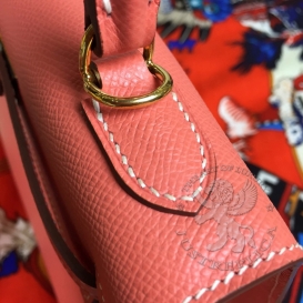 Hermes Kelly Epsom 25cm Flamingo