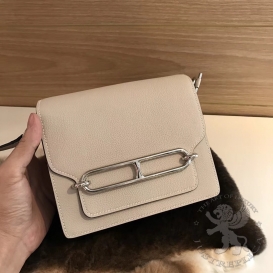 Hermes Verrou Chevre Mysore Goatskin 19cm Craie 10