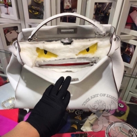 Fendi Peekaboo Satchel 33cm White
