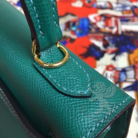 Hermes Kelly Epsom 25cm Malachite