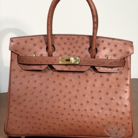 HERMES Birkin Ostrich 30cm Gold 37