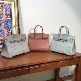 HERMES Birkin Ostrich 30cm Gold 37