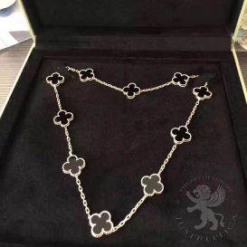 Van Cleef & Arpels Necklace Alhambra Onyx 10 motifs
