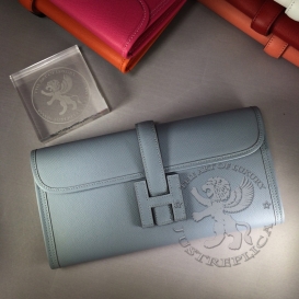 Hermes Jige Clutch Epsom Blue