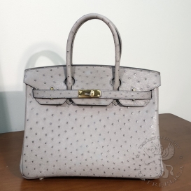 HERMES Birkin Ostrich 30cm Etoupe 18