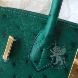 Hermes Birkin Ostrich 30cm Jade Green FHS