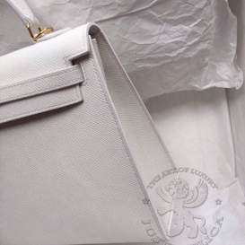 Hermes Kelly Epsom 25cm White