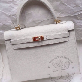 Hermes Kelly Epsom 25cm White