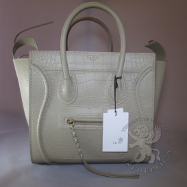 Celine Phantom Embossed Croco Beige