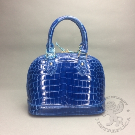 Louis Vuitton Vernis Alma Bag 25cm Crocodile Blue