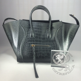 Celine Phantom Embossed Croco Black