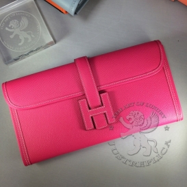 Hermes Jige Clutch Epsom Pink