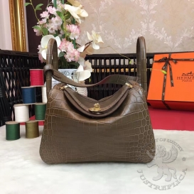 Hermes Lindy Crocodile Matte Niloticus 26cm Etoupe