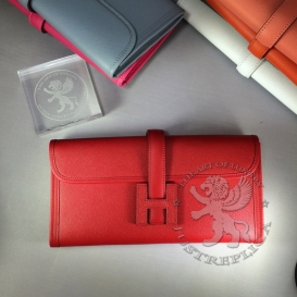 Hermes Jige Clutch Epsom Red