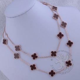 Van Cleef & Arpels Necklace Alhambra Carnelian 20 motifs