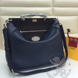 Fendi Selleria Peekaboo 42cm Navy Blue