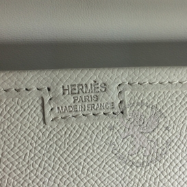 Hermes Jige Clutch Epsom White